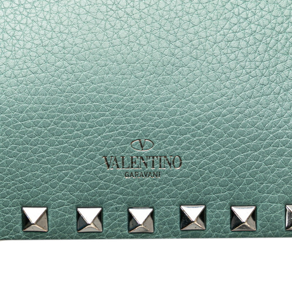 Valentino Rockstud Chain Shoulder Bag in Green Leather for Women. - Picture 7 of 10